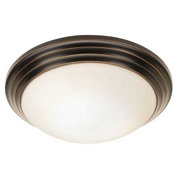 Access Lighting Strata 2-Light Oil Rubbed Bronze Flush Mount with Opal Glass Shade