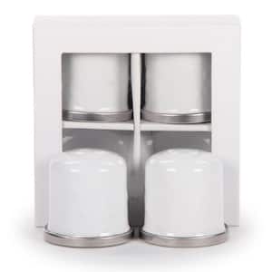 Solid White Enamelware Salt and Pepper Shakers (Set of 2)