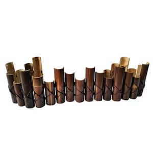 12 in., 10 in., 8 in. H x 72 in. L Picket Style Split Natural Black Bamboo Edging