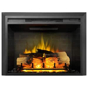 30 in. Electric Fireplace Insert, Remote Control, Adjustable Flame Brightness, 750-Watt/1500-Watt