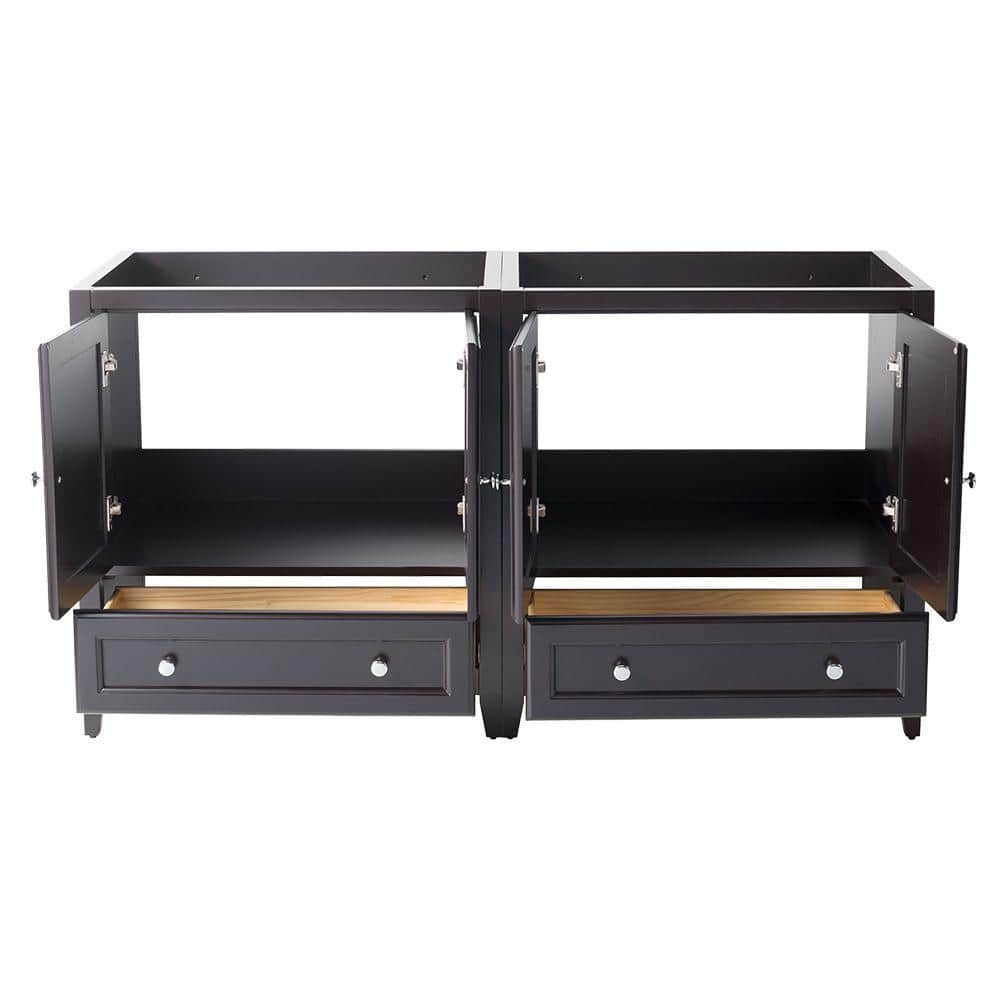 Espresso 59" Double Freestanding Engineered Wood Vanity Base