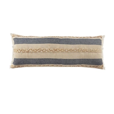 LR Home Coastal Blue / Cream 18 in. x 18 in. Striped Cotton Standard Throw  Pillow 8697A8084D9348 - The Home Depot