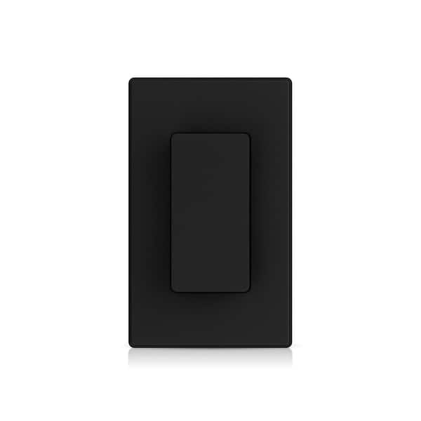 Smart Light Rocker Switch, Single Pole/3 Way, 2.4GHz Wi-Fi Light Switch Compatible w/Alexa & Google Assistant, Black 1PC