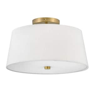 Beale 14.0 in. 2-Light Lacquered Brass Flush Mount