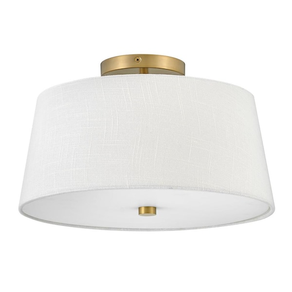 Beale 14.0 in. 2-Light Lacquered Brass Flush Mount