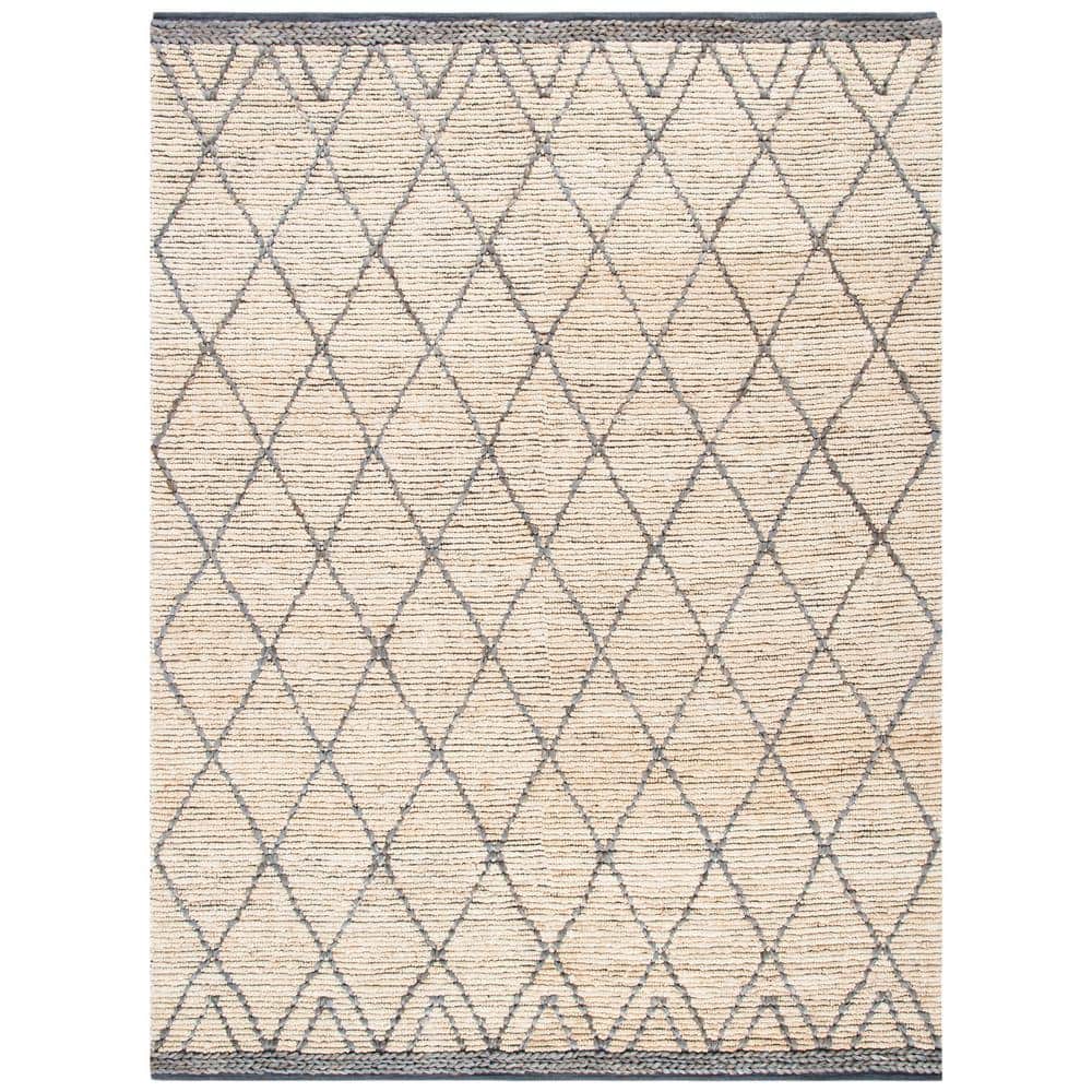 Natural Gray Hand-Knotted Cotton 8' x 10' Area Rug
