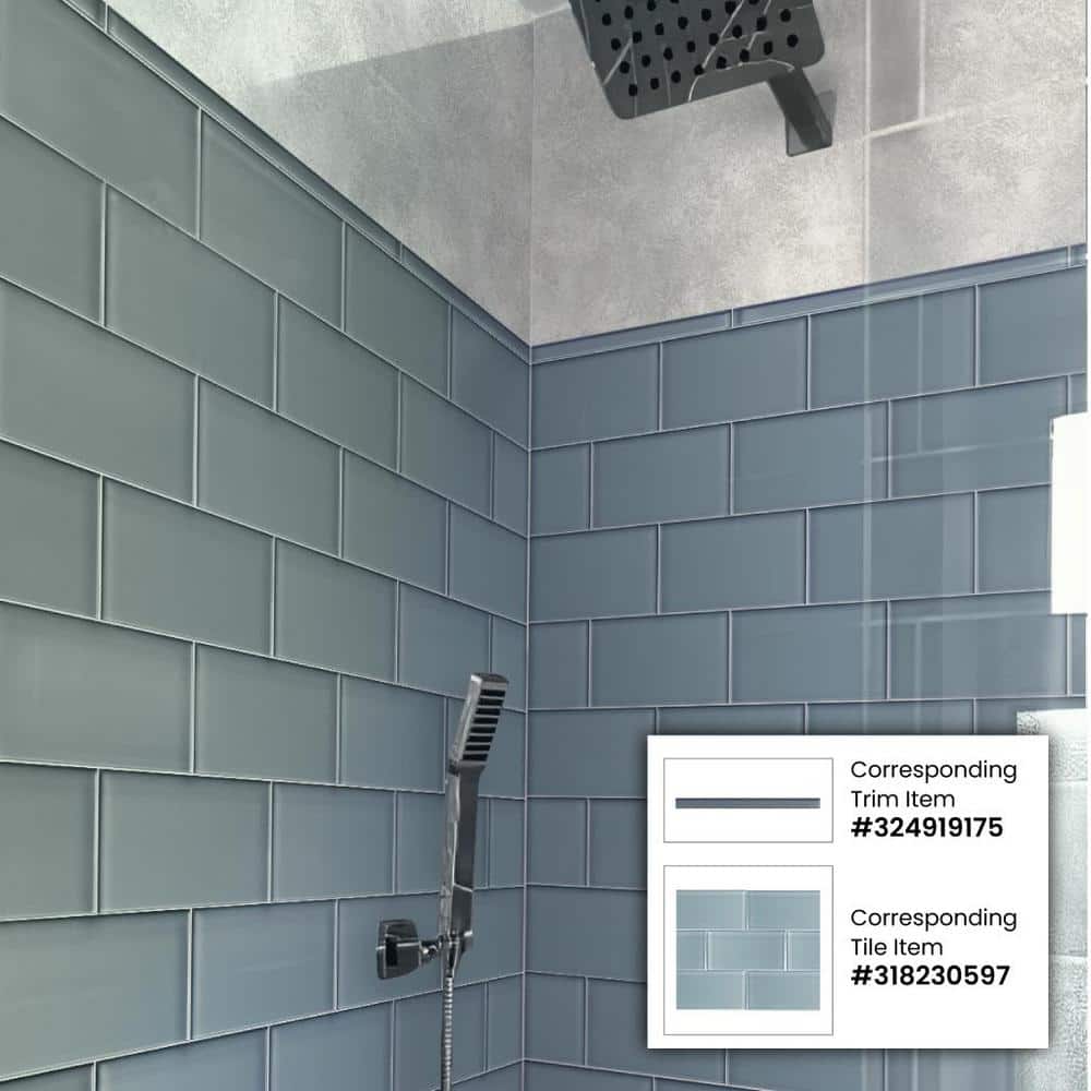 Mink Gray Glossy Glass Subway Wall Tile 3x6 - 40 Pack