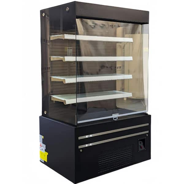 48 in. W 27 cu. ft. Commercial Open Air Merchandiser Refrigerator-Black-Coated Stainless Steel