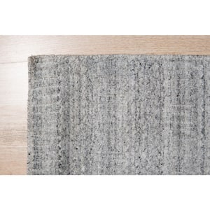 Super Grass Silver 5 ft. x 8 ft. Handloomed Wool Contemporary Area Rug