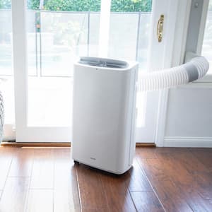 9,500 BTU Portable Air Conditioner Cools 500 Sq. Ft. with Remote and Window Venting Kit in White