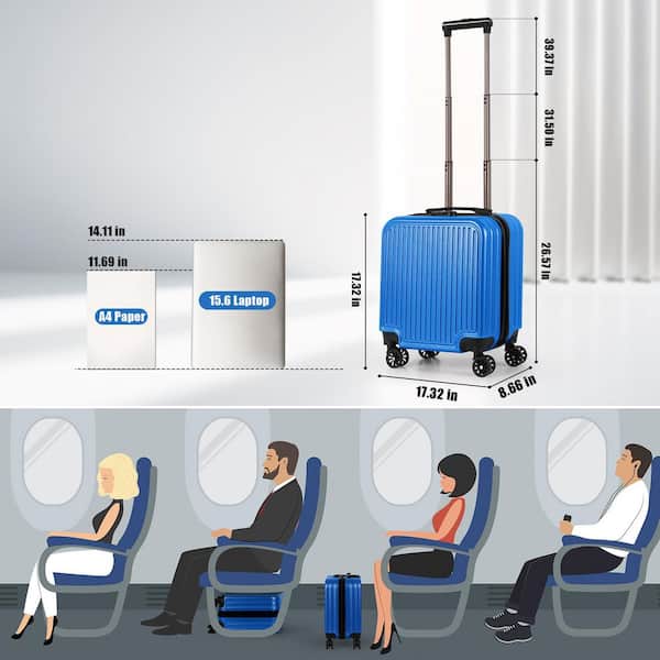 HIKOLAYAE 1-Piece Dark Blue ABS Plastic Hardside with Spinner