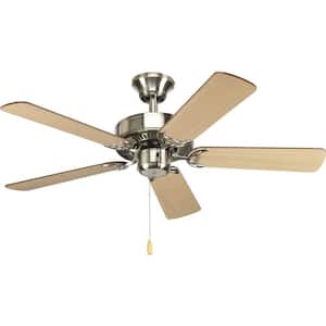 AirPro 42 in. Indoor Brushed Nickel Transitional Ceiling Fan with Remote Included for Great Room and Living Room