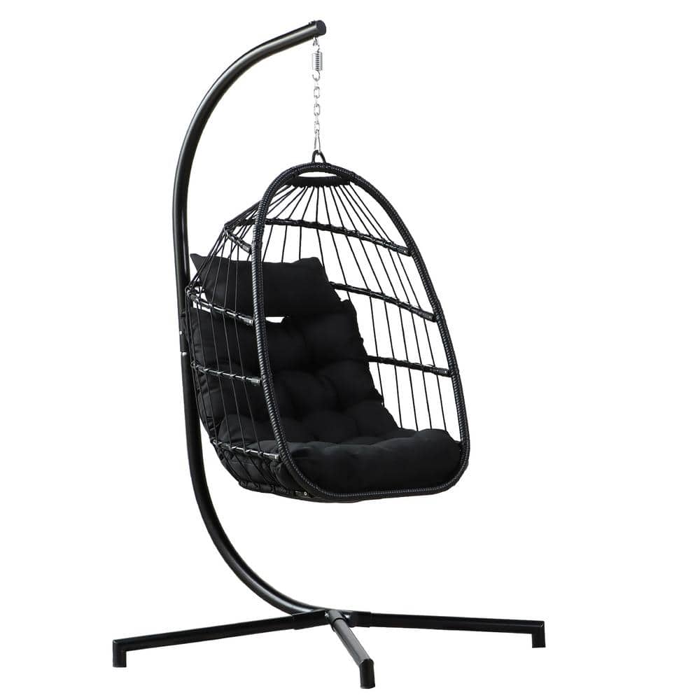 Cesicia Indoor Outdoor Patio Hanging Egg Chair Wicker Swing Hammock