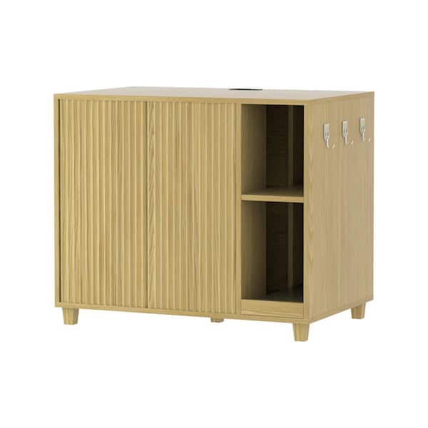 Litter Box Enclosure Modern Cat Litter Box Enclosure Furniture Hidden Litter Box in Wood Color