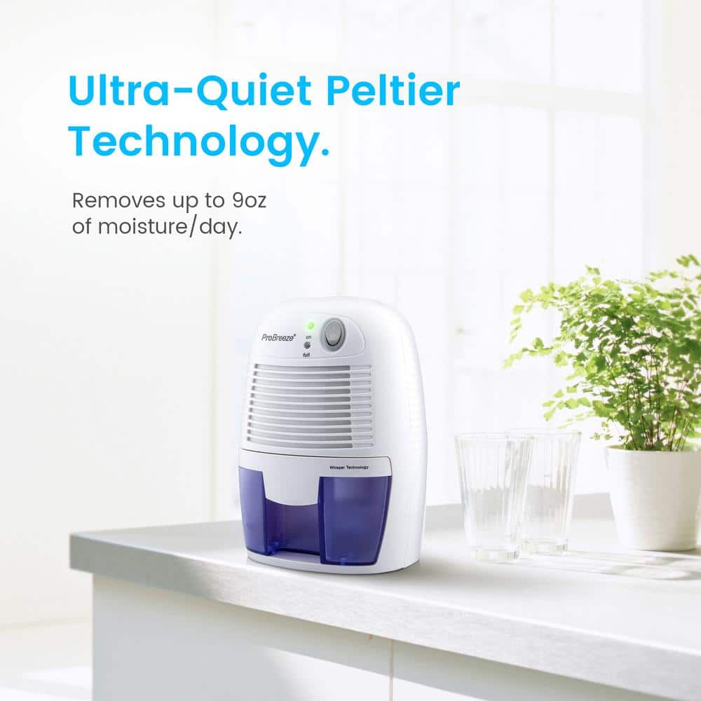 Compact White and Blue Portable Mini Dehumidifier