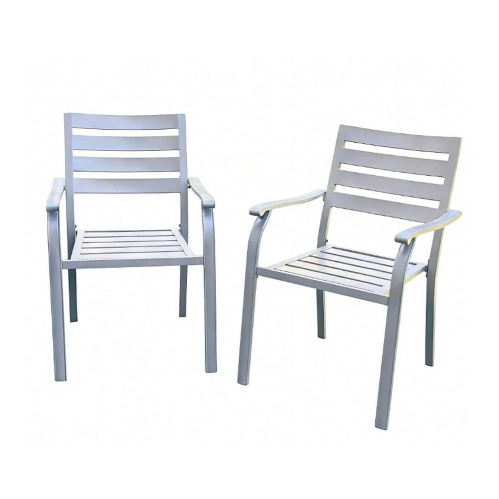 White Iron Outdoor Dining Chair in White for Backyard, Poolside, Garden Set of 2 price history on PriceWatchPro