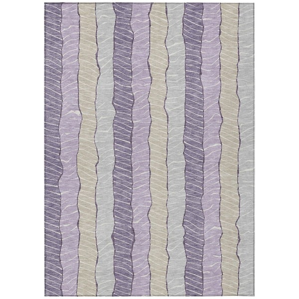 Chantille Machine Washable Indoor/Outdoor Abstract ACN3039 Lilac 3 ft. x 5 ft. Area Rug