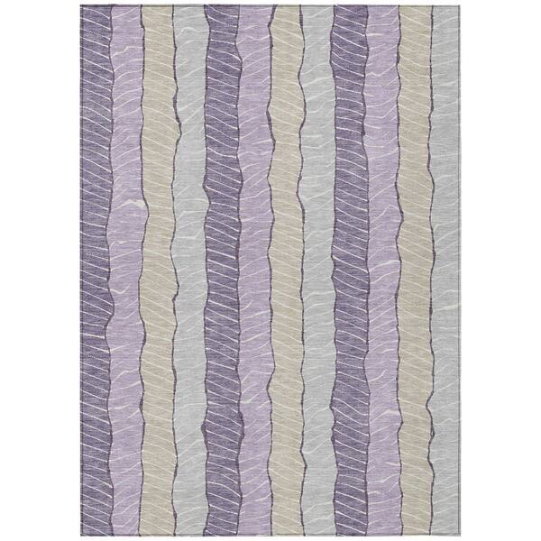 Chantille Machine Washable Indoor/Outdoor Abstract ACN3039 Lilac 5 ft. x 7 ft. 6 in. Area Rug