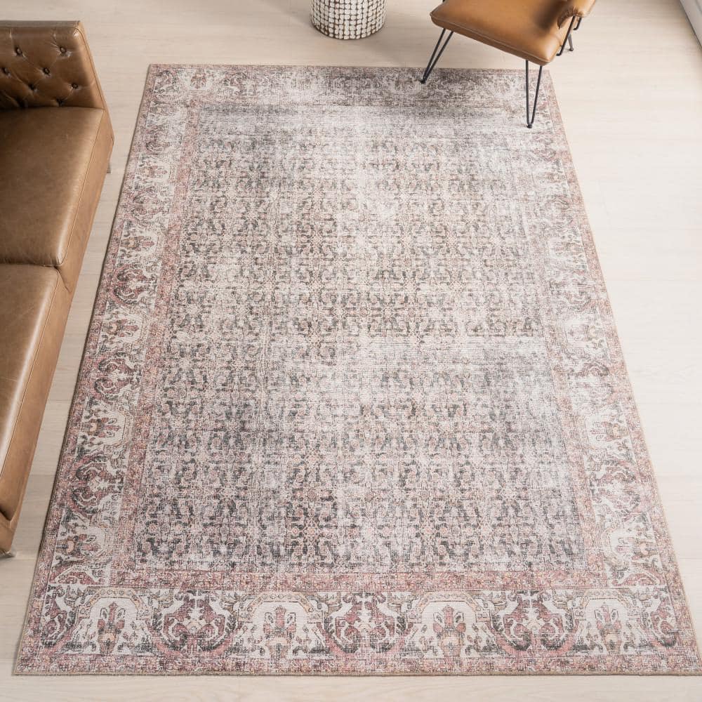 Hillstone Light Grey 7 ft. 10 in. x 10 ft. Traditional Vintage Medallion Area Rug price history on PriceWatchPro