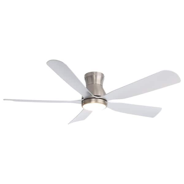 52 in. Indoor Brushed Nickel Ceiling Fan with Dimmable LED Light and Remote Control for Living Room
