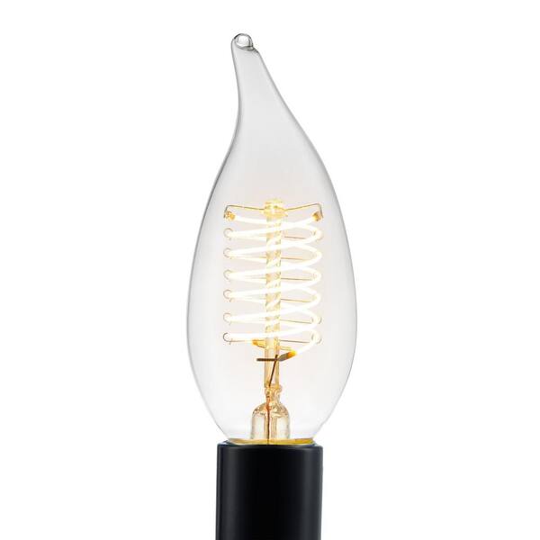 60-Watt Equivalent BA11 Dimmable E12 Candelabra Fine Bendy Filament LED  Vintage Edison Light Bulb Bright White (3-Pack)
