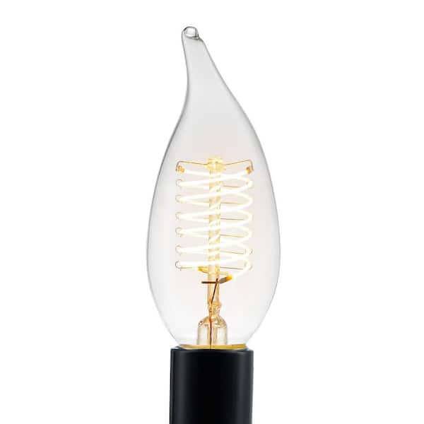 B11 LED Edison Filament Bulb, Dimmable 60W Equivalent LVWIT, E12  Candelabra Base UL-Listed (6 Pack)