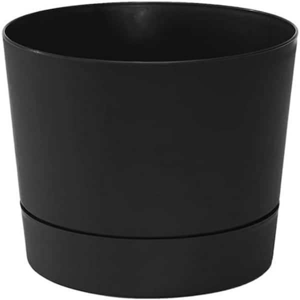 Large Matte Black Plastic Indoor/Outdoor Planter (8.5 in. W x 6.5 in. H)