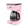 Nostalgia 12 Cup Pink Drip Coffee Maker with Reusable Filter RCOF12PK