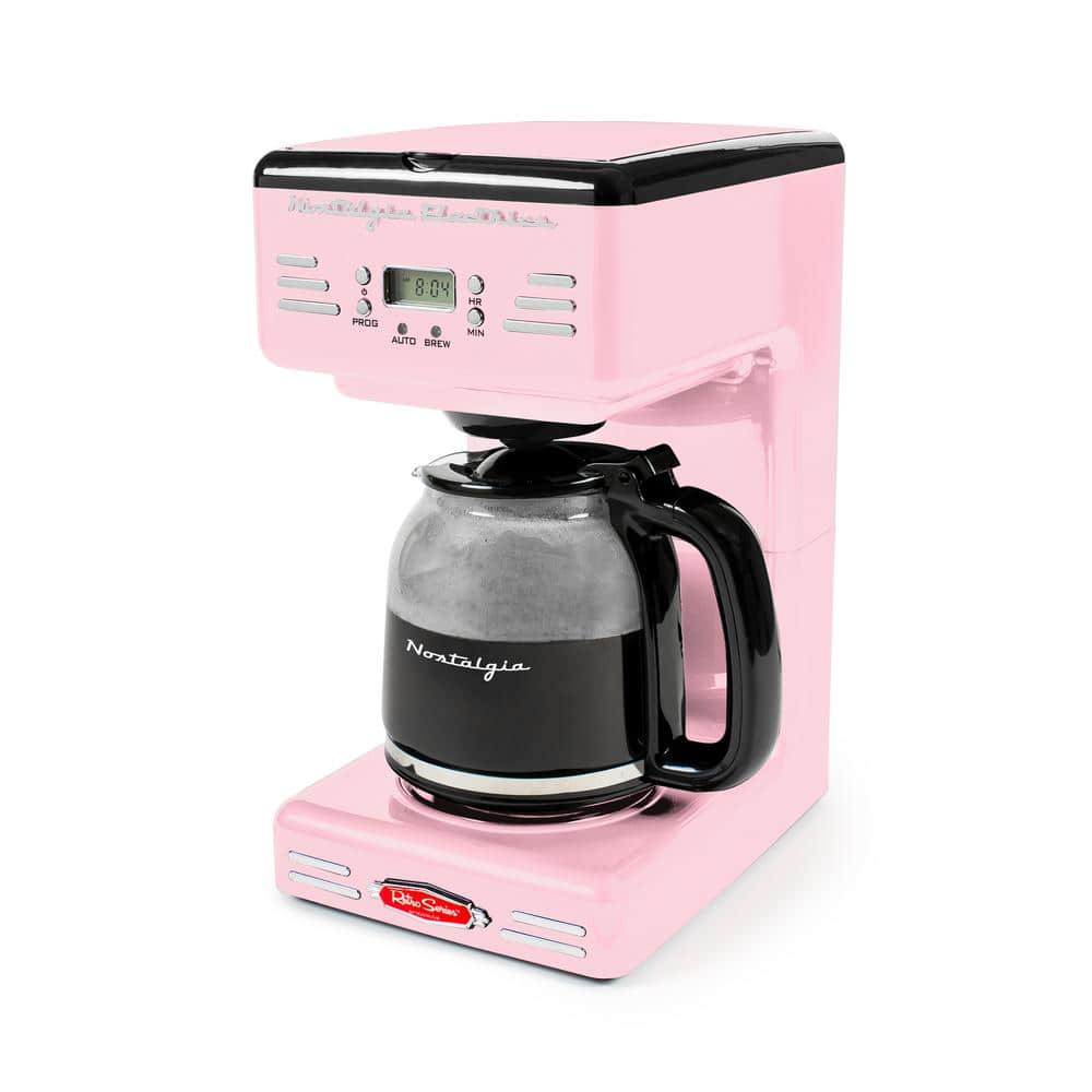 Nostalgia Rcof12pk 12-Cup Retro Coffee Maker Pink