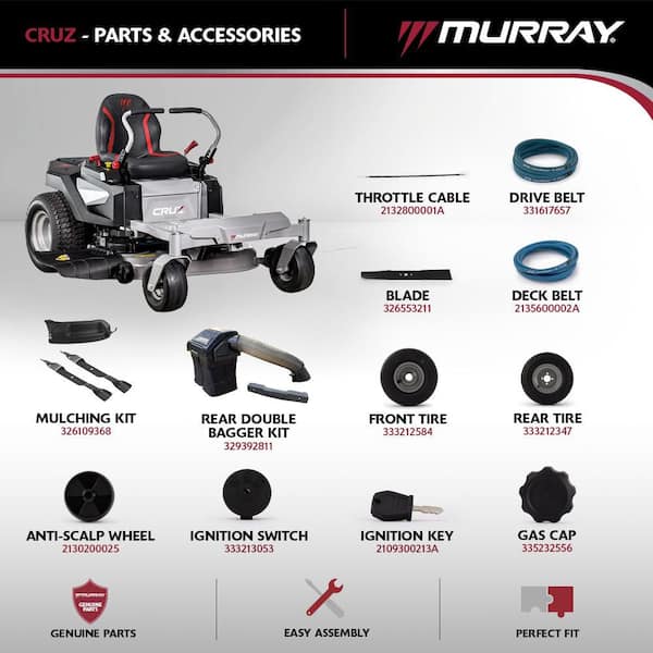 Murray Cruz 42 in. Zero Turn Mower with 19.0 HP Engine, Mulching