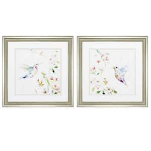 19 in. X 19 in. Brushed Silver Gallery Picture Frame Hummingbird (Set of 2)