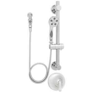 Caspian Anystream 3-Spray ADA Handheld Shower Combination with Grab Bar in Polished Chrome (Valve Included)