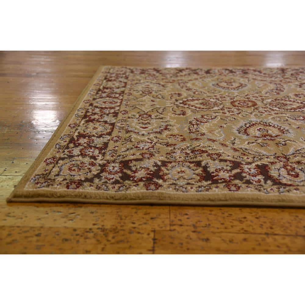 Aditi Collection 4' Square Tan Synthetic Rug