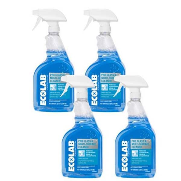 32 oz. Ammonia-Free Pro Glass Cleaner and Multi Surface Cleaner Spray Bottle for Windows and Mirrors (4-Pack)