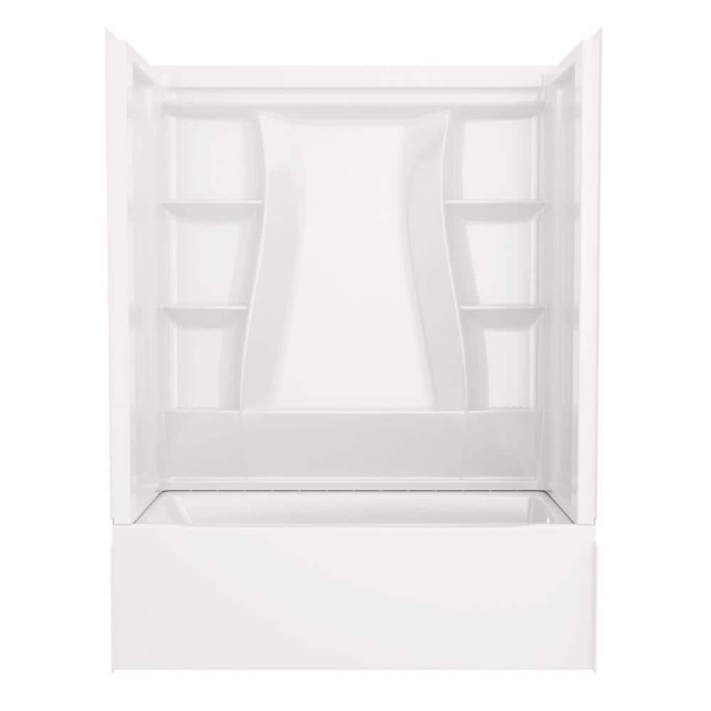 MAAX Vellamo 60-in x 30-in x 56.625-in 3-Piece Direct To Stud White Bathtub  Surround in the Bathtub Walls & Surrounds department at