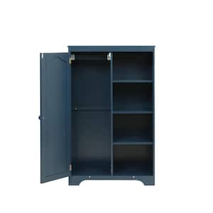 Blue Kid Armoire with 1-Door and 4-Shelves 51 in. H X 31.3 in. W x 16 in. D