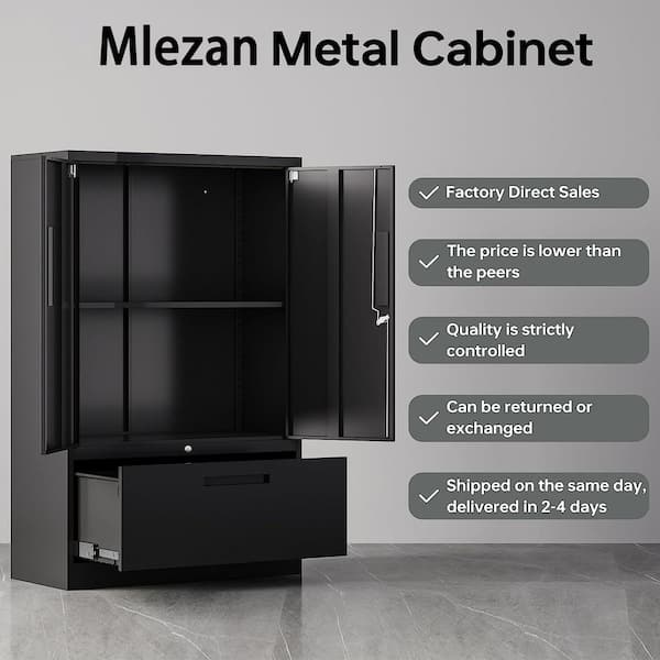 Mlezan Metal Storage Cabinet 2 Doors