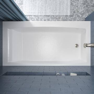 Elmbrook 60 in. x 30.25 in. Soaking Bathtub with Left-Hand Drain in White