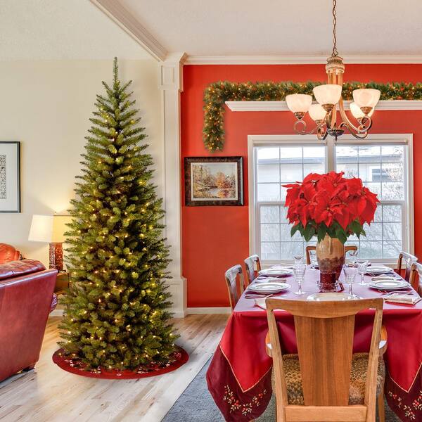 National Tree Company 6 Ft Kingswood Fir Pencil Hinged Tree Wth 0 Clear Lights Kw7 300 60 The Home Depot