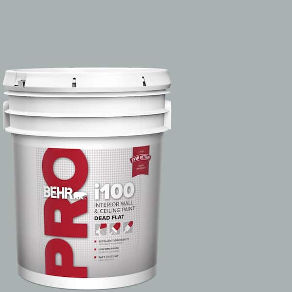 5 gal. #730F-4 Flint Smoke Dead Flat Interior Paint