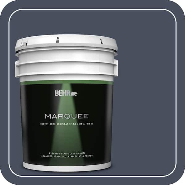 BEHR MARQUEE 5 gal. #S510-7 Dark Denim Semi-Gloss Enamel Exterior Paint & Primer