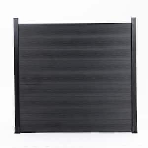 6 ft. x 6 ft. Black Wood-Plastic Composite WPC Outdoor Garden Fence Panel