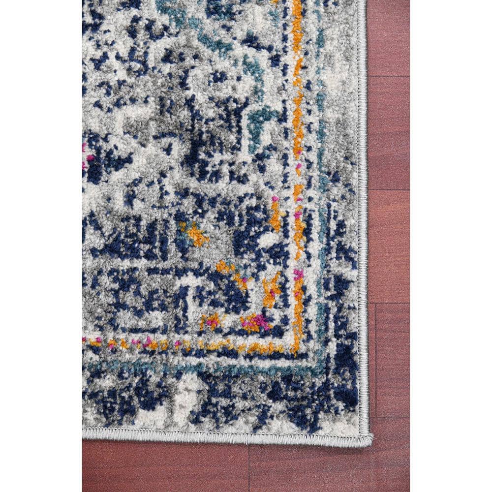 Montana Blue and Orange Rectangular Geometric Area Rug
