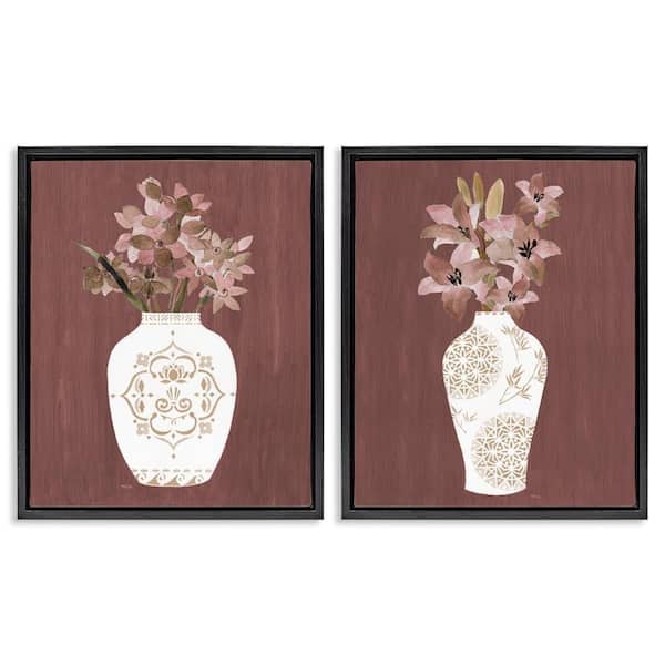 Stupell Industries Rustic Boho Bouquets by Janet Tava 2-Pieces Black Floater Frame Nature Graphic Art Print 31 in. x 25 in.
