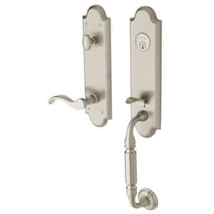 Estate Collection Manchester Single Cylinder Satin Nickel Right-Handed Door Handleset with Wave Door Handle