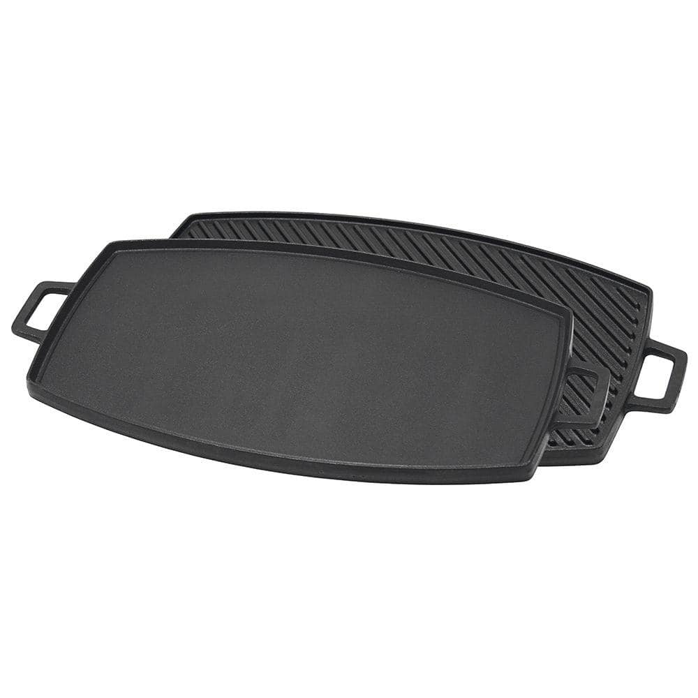 BAYOU CLASSIC 14.5 in. Pre-seasoned Cast Iron Double Reversible Griddle