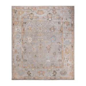 Oushak One-of-a-Kind Traditional Ivory 8 ft. x 10 ft. Hand Knotted Tribal Area Rug
