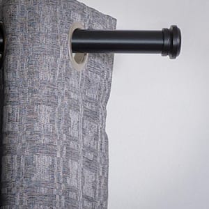 120 in. Single Curtain Rod in Black with Empire Finial