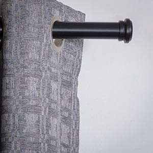 96 in. Single Curtain Rod in Black with Empire Finial