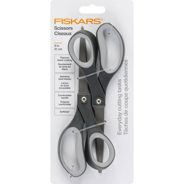 Fiskars Everyday 8 in. Titanium Scissors with SoftGrip (2-Piece